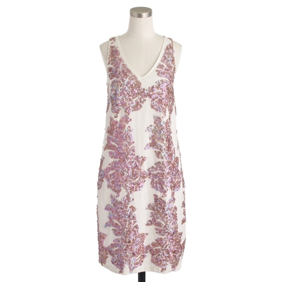 NWT J.Crew Linen Sundress Iridescent Sequin Sz 4 - Picture 2 of 7